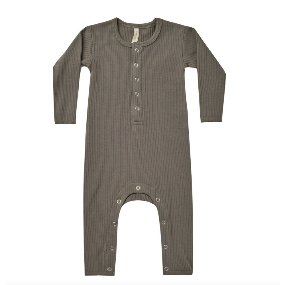 Quincy Mae - Ribbed Baby Jumpsuit in Charcoal