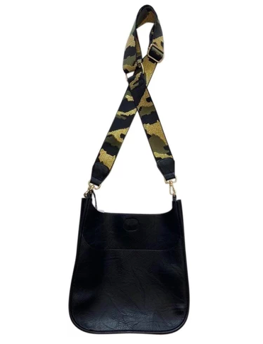 Ahdorned Camouflage Bag Strap - Orange/Navy Blue/Gold (Gold Hardware)