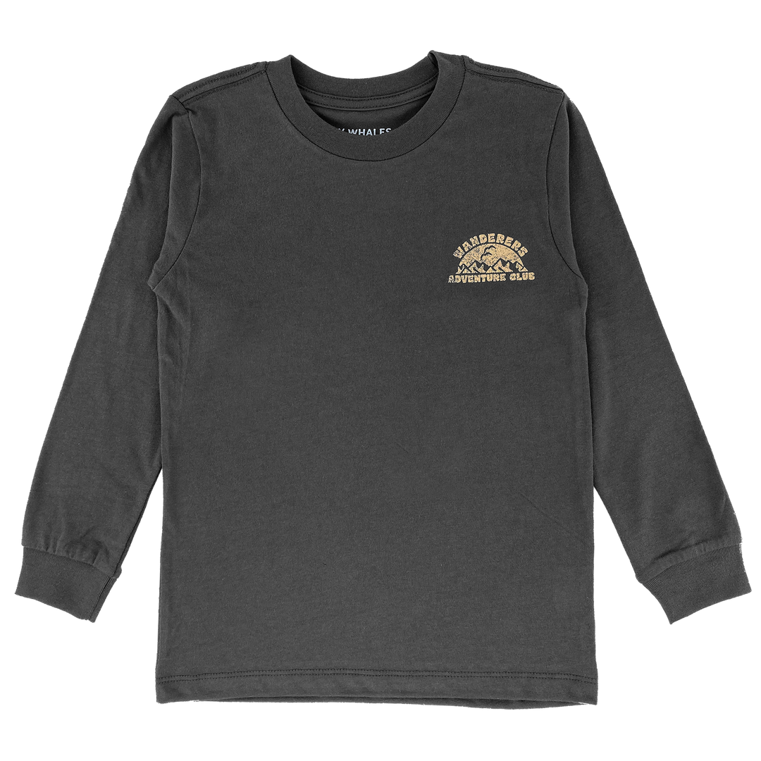 Tiny Whales - Adventure Club Long Sleeve Tee in Faded Black
