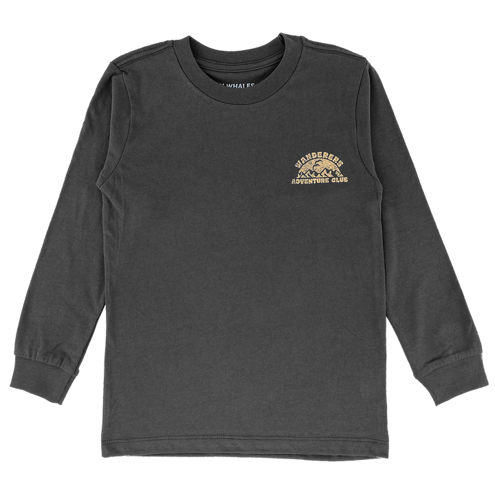 Tiny Whales - Adventure Club Long Sleeve Tee in Faded Black