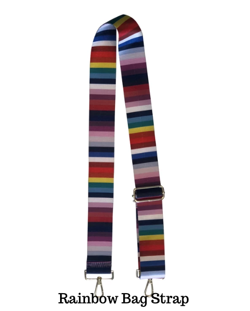 Ahdorned 2" rainbow stripe bag strap