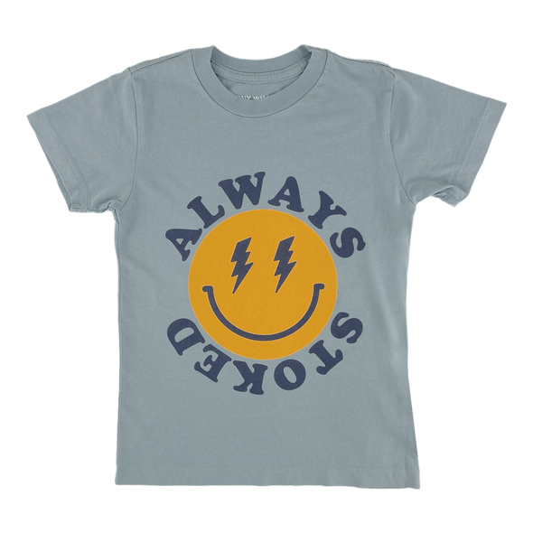 Tiny Whales - 'Always Stoked' Tee in Slate
