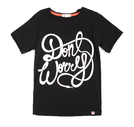 Appaman Don't Worry Be Happy Short Sleeve Tee in Black