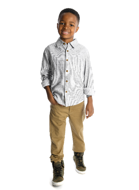 Appaman - Boys Remy Shirt in Grey Scale Stripe