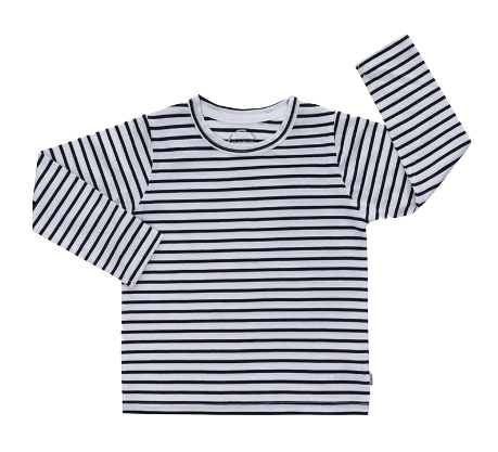 Bonds - Long-Sleeve Tee in Black and White Stripes