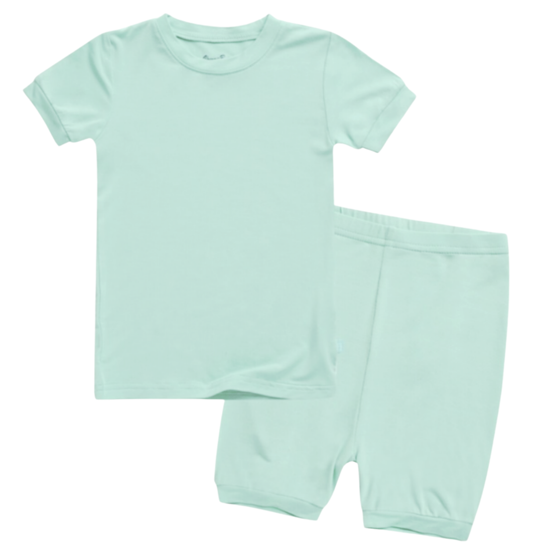 Boys short sleeve modal bamboo short sleeve pajamas in mint