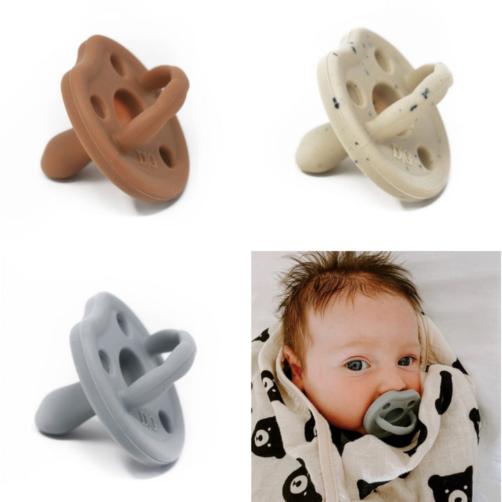 Infant silicone pacifier by Dearest Grey