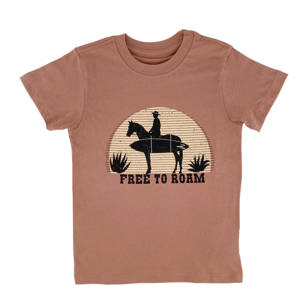 Tiny Whales - 'Free To Roam' Tee in Brick