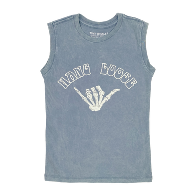 Tiny Whales - Hang Loose Muscle Tank in Mineral Wash