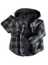 Little Bipsy - Hooded Flannel in Pewter Plaid