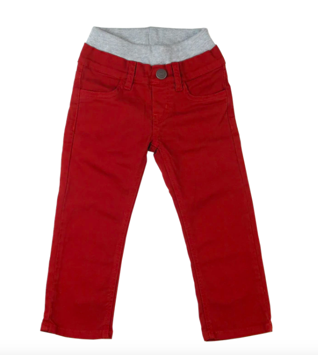 Hoonana - Stretch Twill Pants in Dark Red