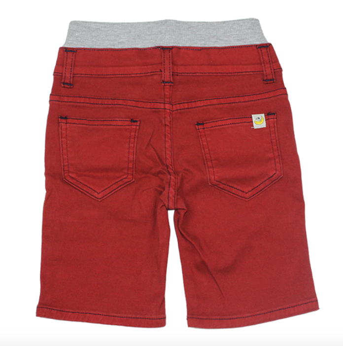 Hoonana - Stretch Twill Shorts in Dark Red