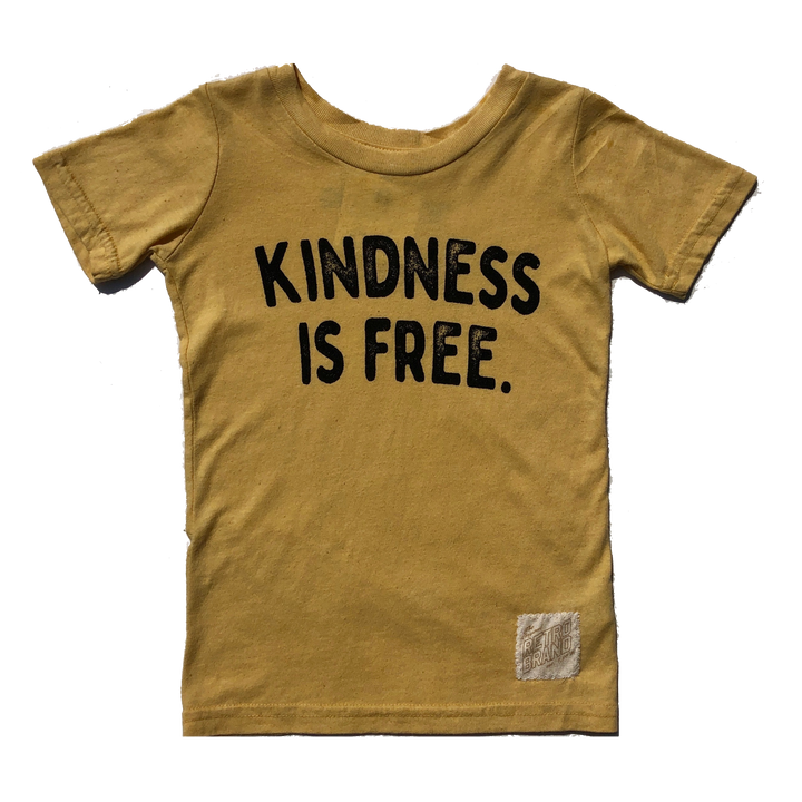 Kindness is Free kids tee yellow