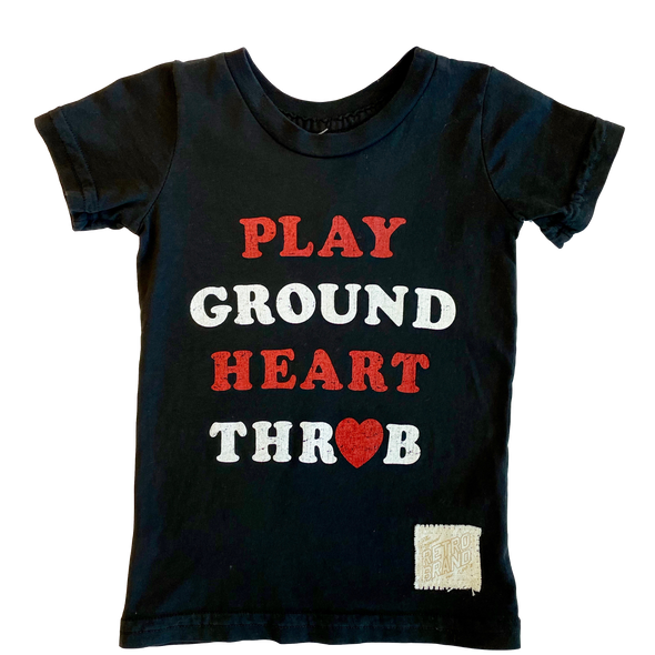 Retro Brand - Playground Heart Throb Tee in Charcoal OR Black