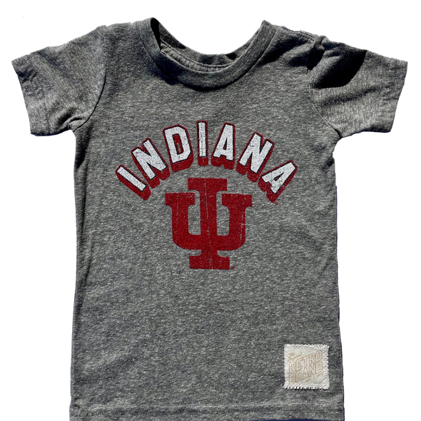Retro Brand - Indiana IU Hoosiers Tee in Heather Grey