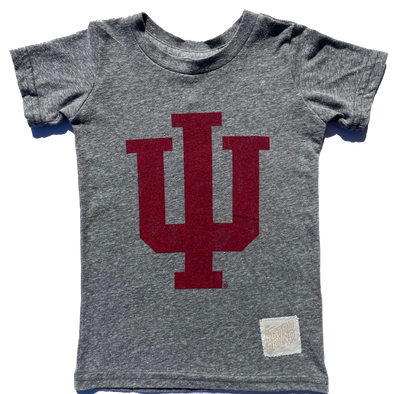 Retro Brand - Indiana IU Logo Tee in Heather Grey