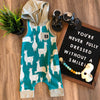 Rags - Hooded Tank Capri Rag in Teal Grey Llama
