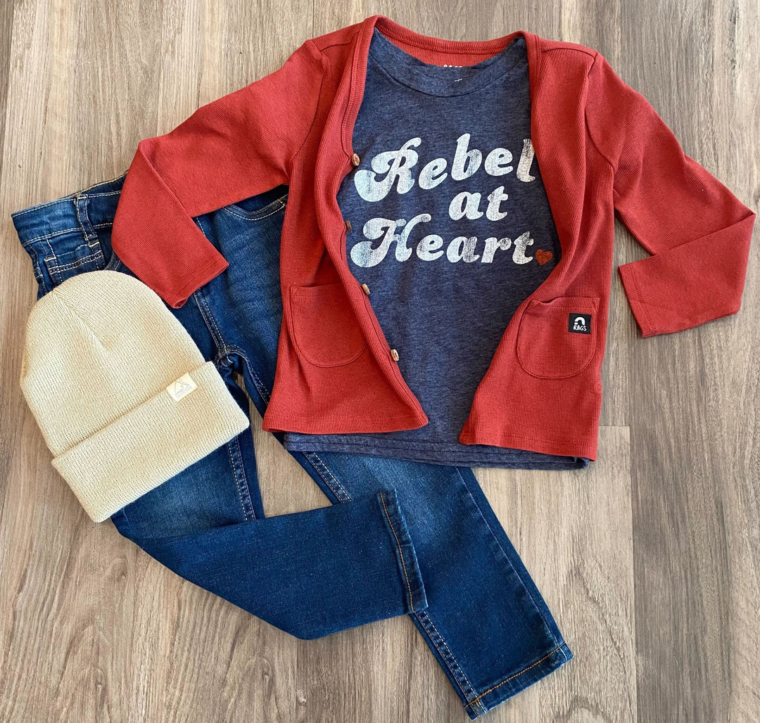 Rebel at heart toddler tee