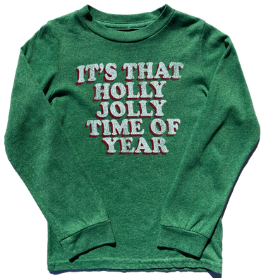 Retro Brand - Holly Jolly Long Sleeve in Heather Green