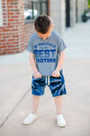 Roman & Leo - My Brother Has the Best Brother Tee in Heather Grey (4T)