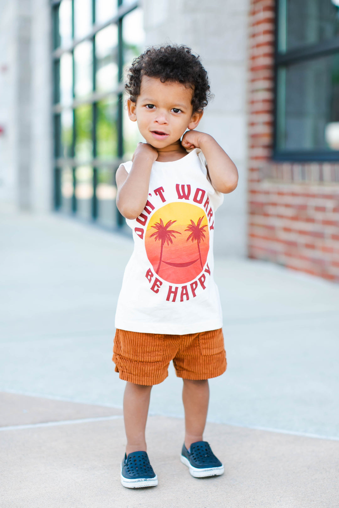 Don't worry be happy childrens tank top