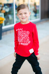Retro Brand - Dear Santa, We Good? SLIM LS Tee in Red