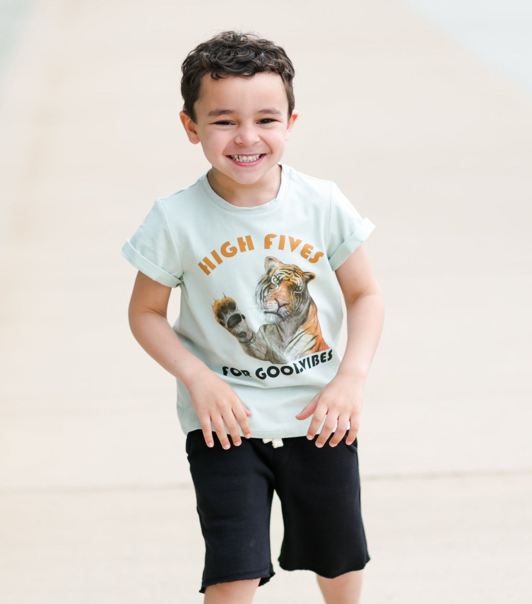 Rock Your Kid boys High Fives and Good Vibes tee