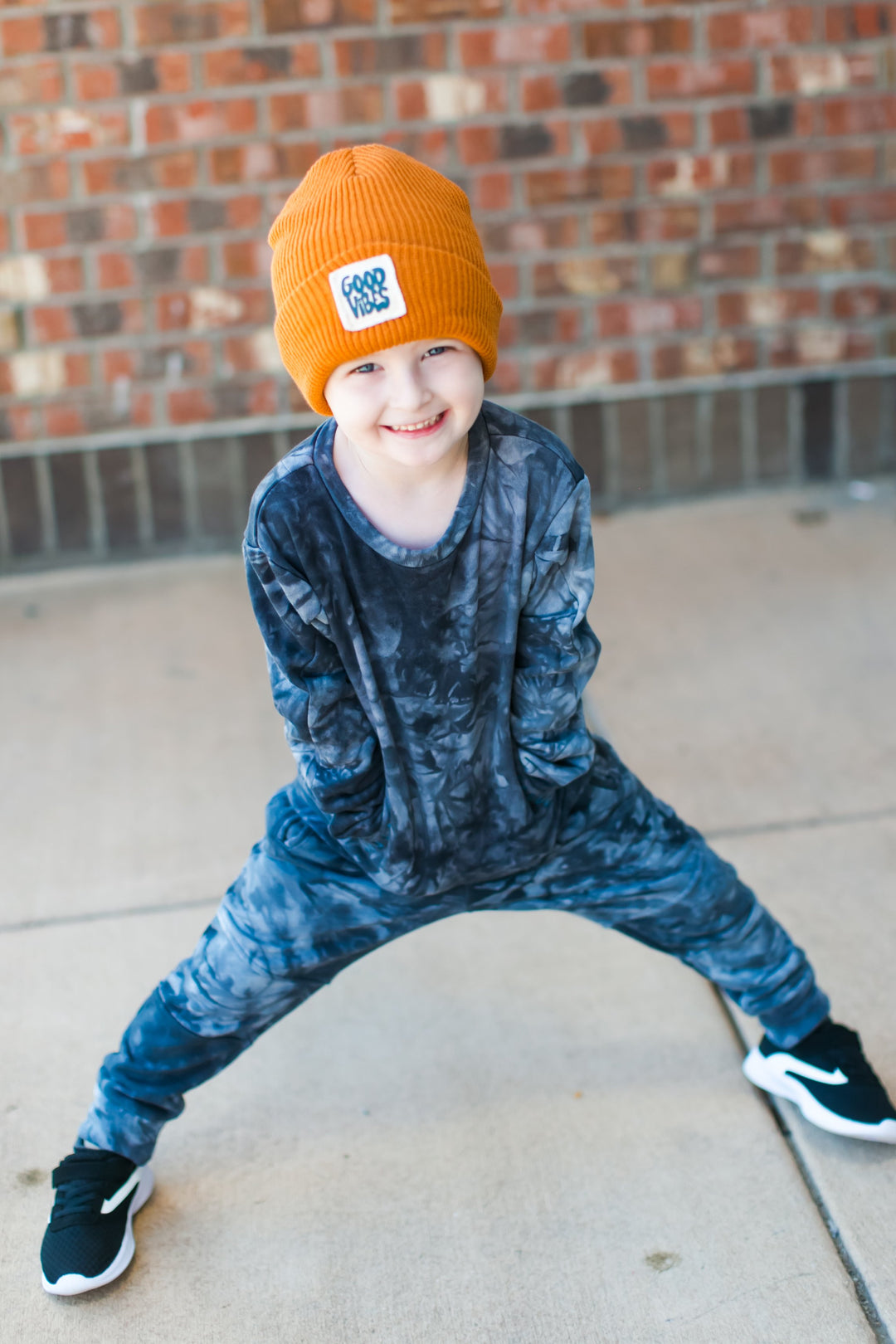 Tiny Whales - Good Vibes Beanie in Rust (2-5yrs)
