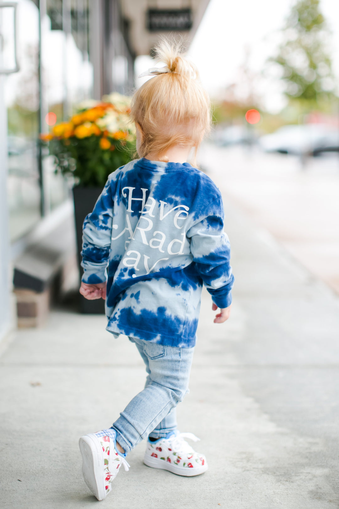 Tiny Whales - Have a Rad Day Long Sleeve in Navy Tie Dye