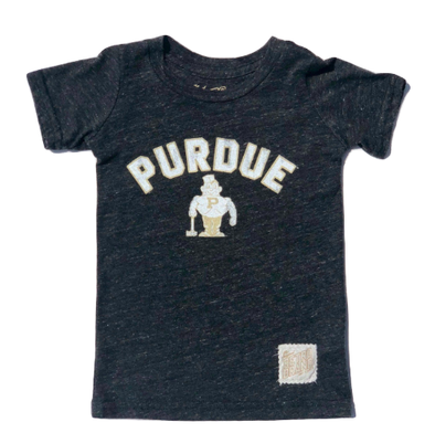 Kids vintage style Purdue shirt charcoal