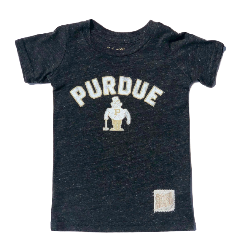 Kids vintage style Purdue shirt charcoal