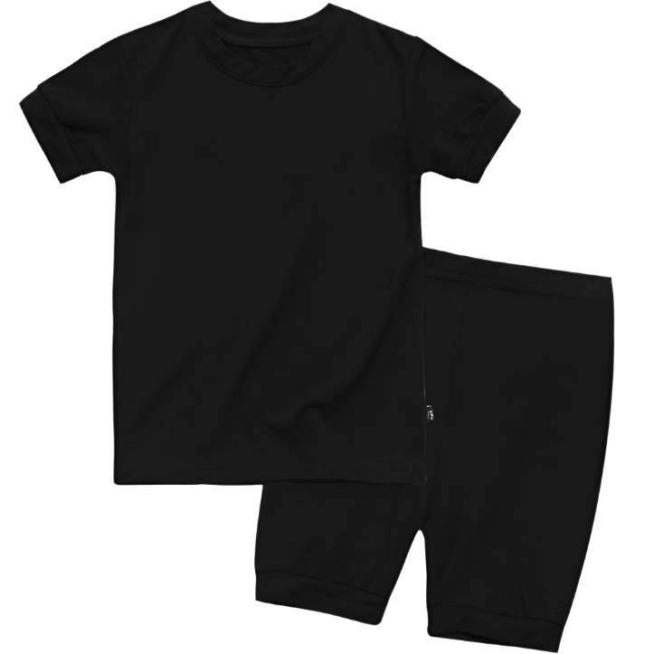 Kids short sleeve modal pajamas in black