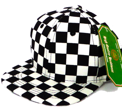 Baby and Children's SnapBack Hat in Black and White Checkers