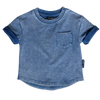 Little Bipsy Hamptons acid wash tee in blue