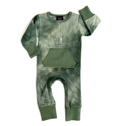 Little Bipsy Sage tie dye romper