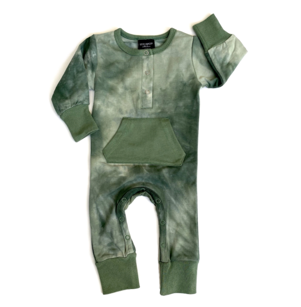Little Bipsy Sage tie dye romper