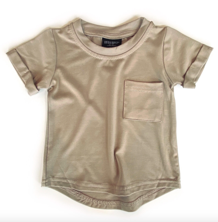 Little Bipsy taupe pocket tee