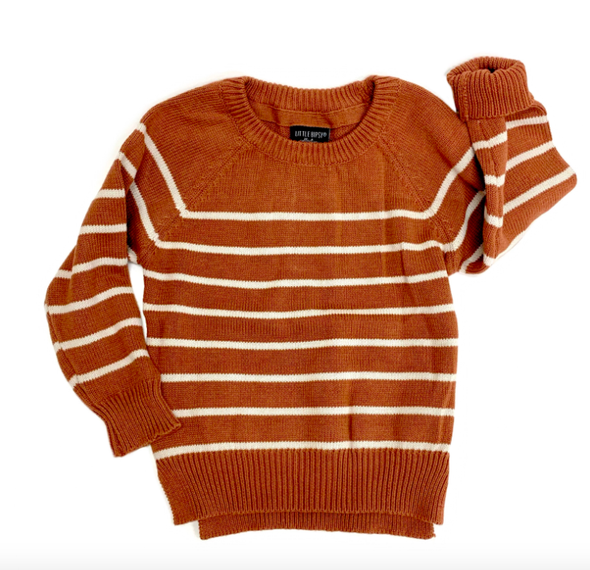 Little Bipsy rust striped sweater