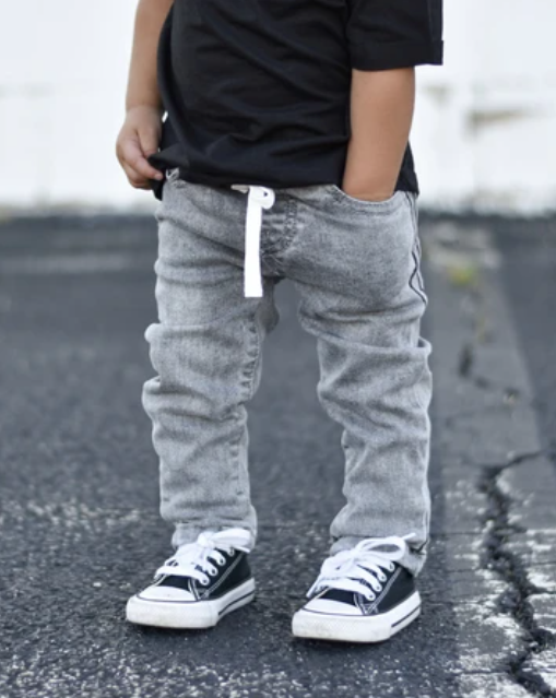 Little Bipsy grey wash denim for boys