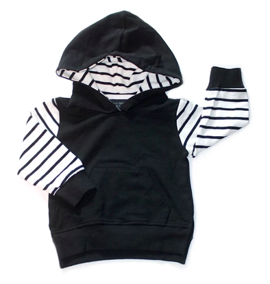 Little Bipsy striped hoodie in black