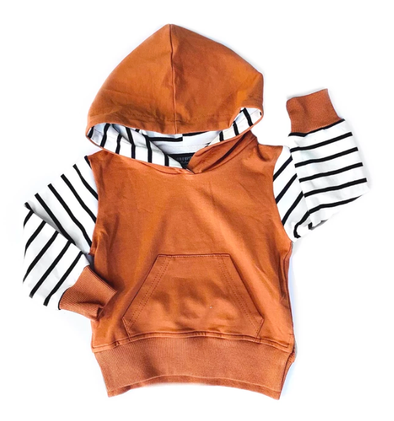 Little Bipsy - Stripe Hoodie in Rust