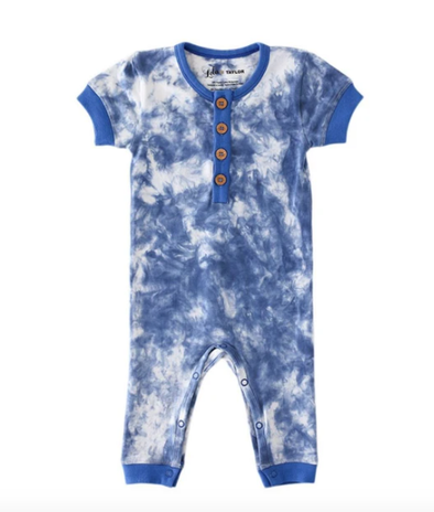 Lola + Taylor blue tie dye romper