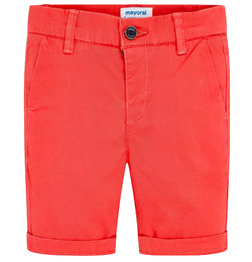 Mayoral boys twill shorts in coral