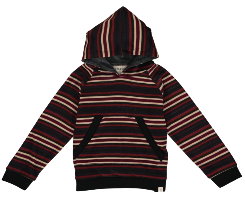 Me & Henry sweater hoodie in cranberry and cream