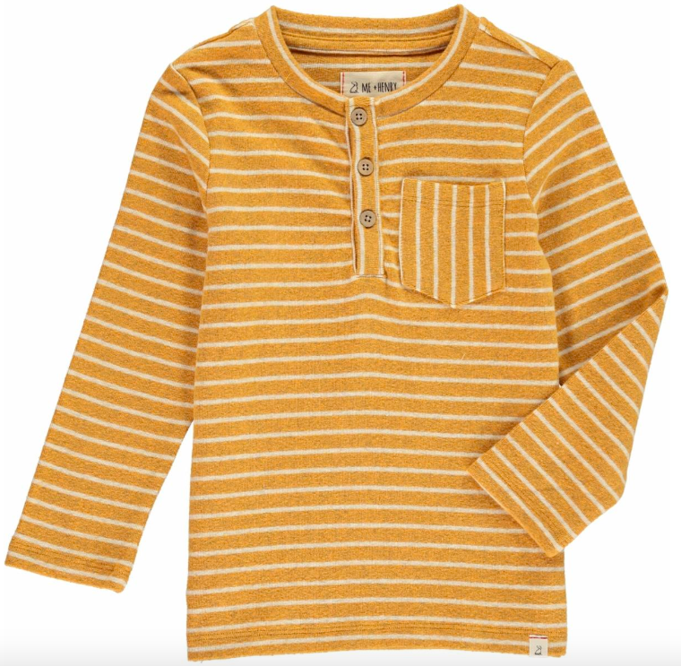 Me and Henry striped henley gold