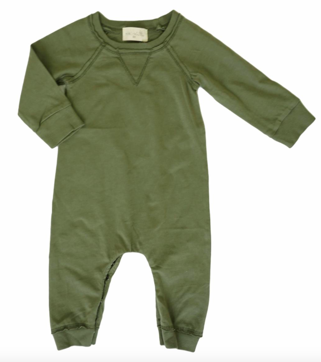 Grey Vintage - Baby Playsuit in Army Green