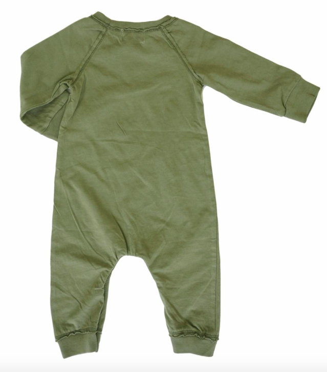 Grey Vintage - Baby Playsuit in Army Green