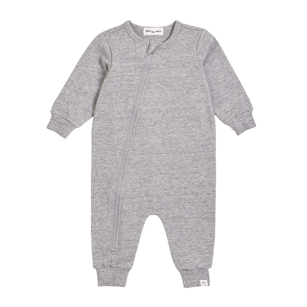 Miles zip playsuit in heather grey