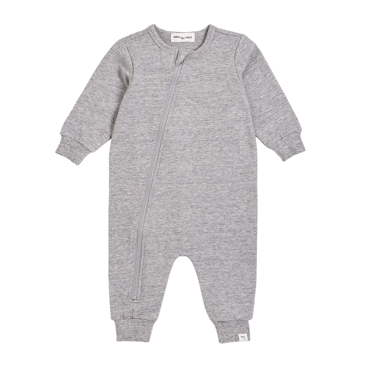 Miles zip playsuit in heather grey
