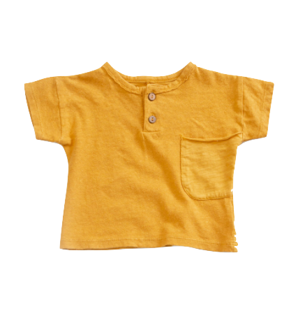 baby henley tee in mustard